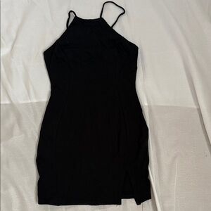 Chic Black Spaghetti Strap Mini Dress